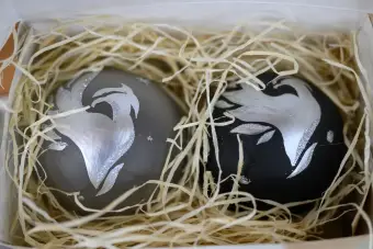 Vánoční koule Phoenix – ručně malované 1 ks